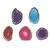 Walfront Walfront 5 Pcs Top Natural Drilled Agate Slices Multi Colored Agate Slices Irregular Shaped Agate Slab Agate Light  - Image 2