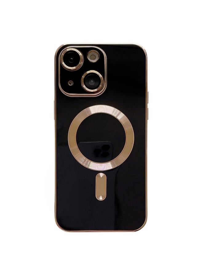 S-TOP Case For iPhone 14 Plus Magsafe Plating TPU Phone Case with Lens Film - Image 1