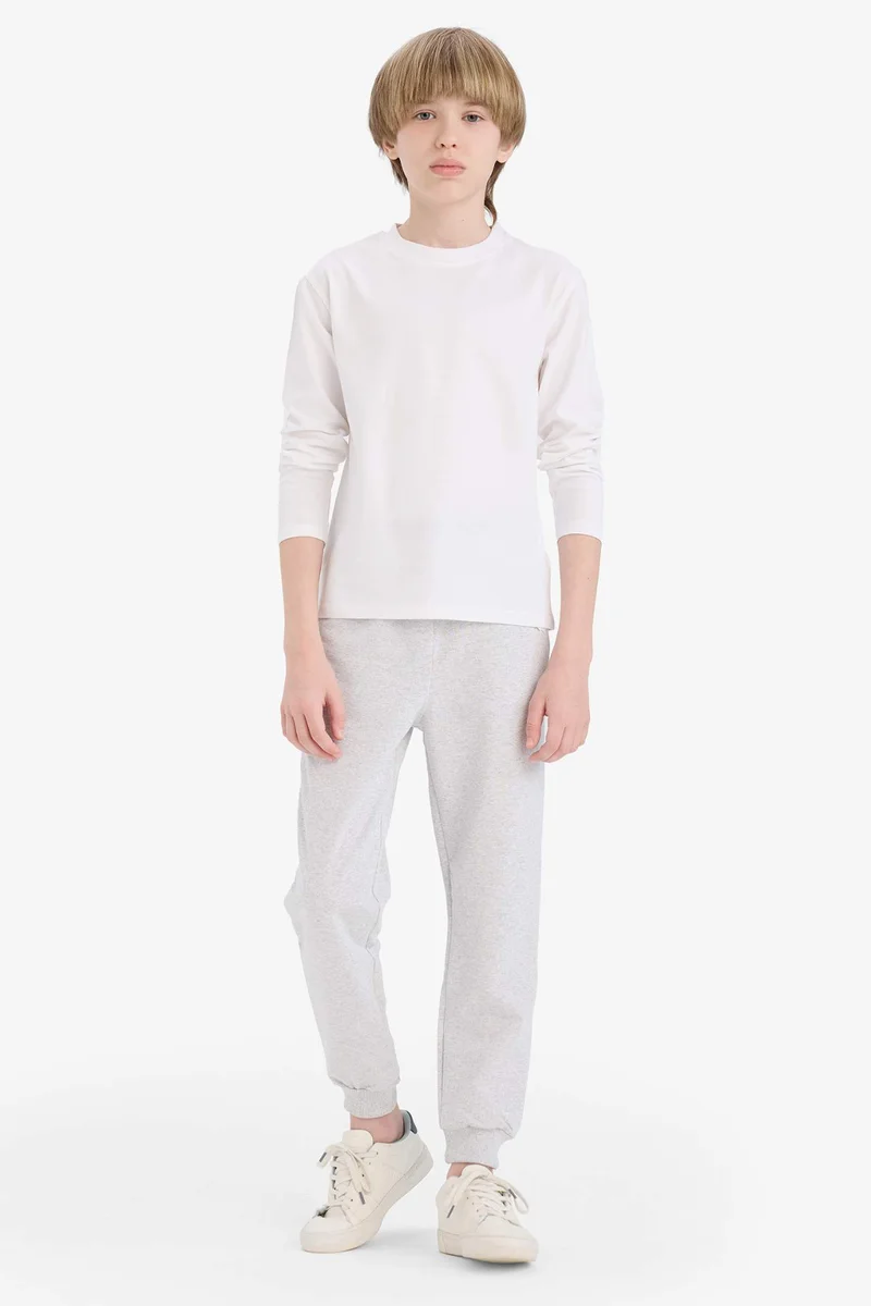 ديفاكتو Boy Crew Neck Basic Long Sleeve T-Shirt