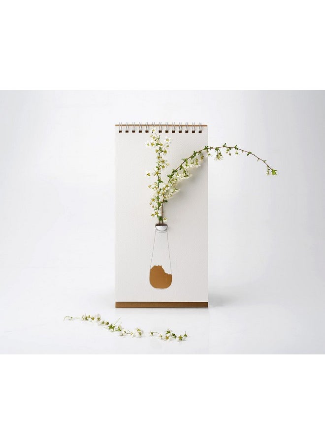 PLAYABLE ART PLAYABLE ART Flip Vase - Tabletop Notebook-Styled Vase for Flowers and Art - Change Through 7 Unique Drawings That Fits Your Mood - Designed by Spextrum® (Gold Vases)  - Image 3