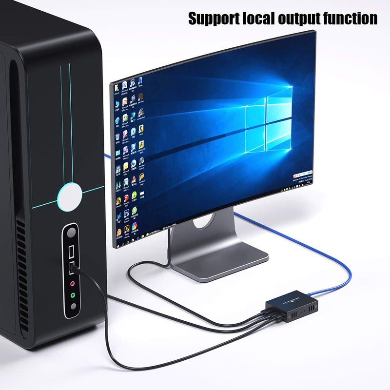PWAYTEK موسع HDMI KVM USB لنقل فيديو 1080p HD عبر كابل Ethernet Cat5e/6 بطول 50م (164 قدم) للتحكم عن بُعد في الماوس ولوحة المفاتيح - Image 4