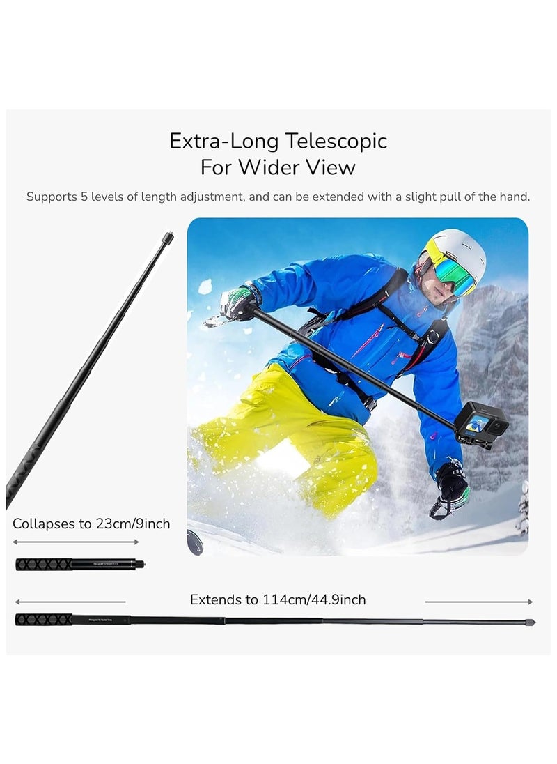 O Ozone Universal Invisible Selfie Stick Compatible with Insta360 One X3 X4, ACE PRO One R Invisible Monopod Stick , Hero 10/9/8/7/6, SJCAM, YI Other Action Cameras  - Image 4