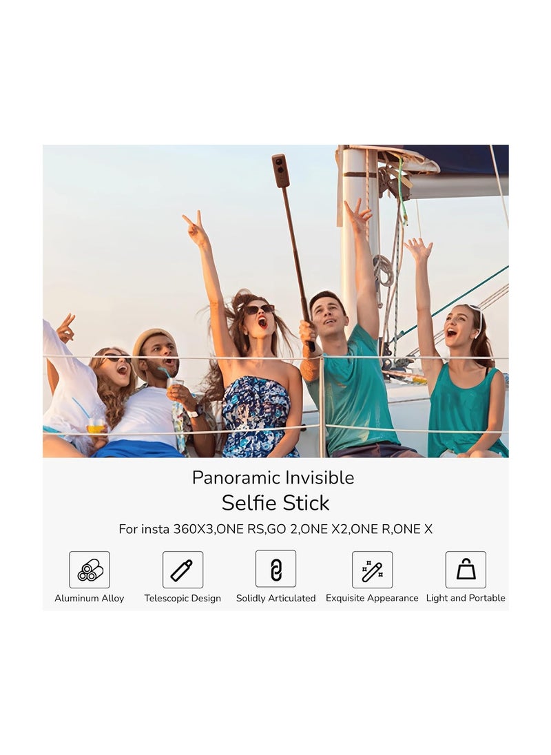 O Ozone - Universal Invisible Selfie Stick Compatible with Insta360 One X3 X4, ACE PRO One R Invisible Monopod Stick , Hero 10/9/8/7/6, SJCAM, YI Other Action Cameras - Image 1