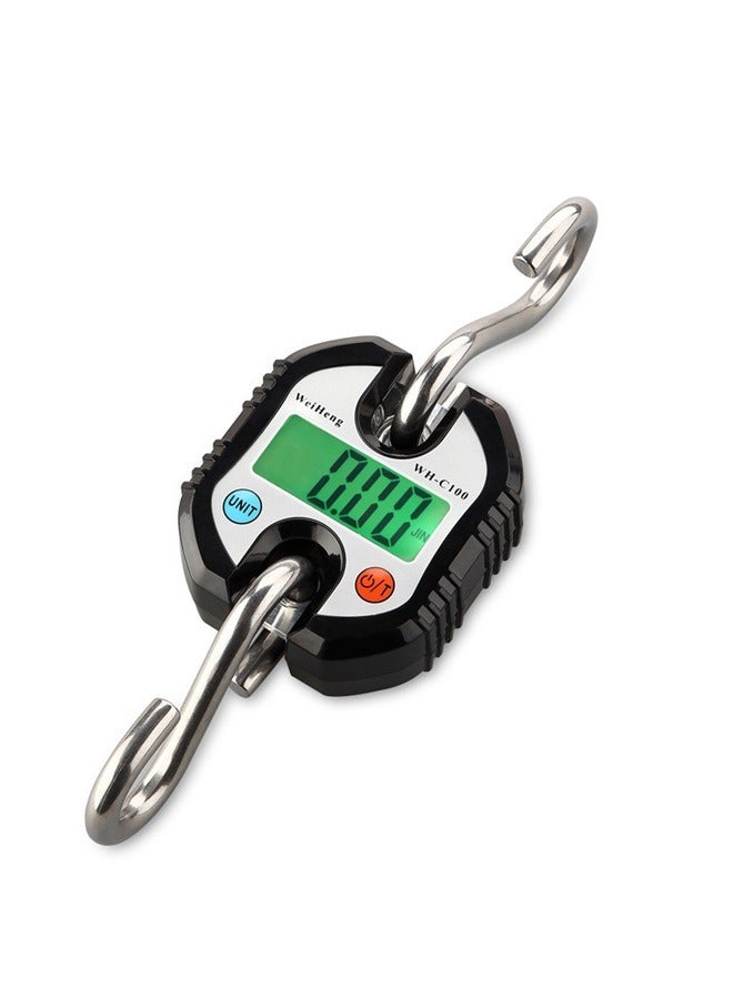 Portable Mini Crane Scale 150 kg / 300 lb Heavy Duty Digital Hanging Scales LCD Display with Backlight for Home Farm Hunting Outdoor Black  - Image 1