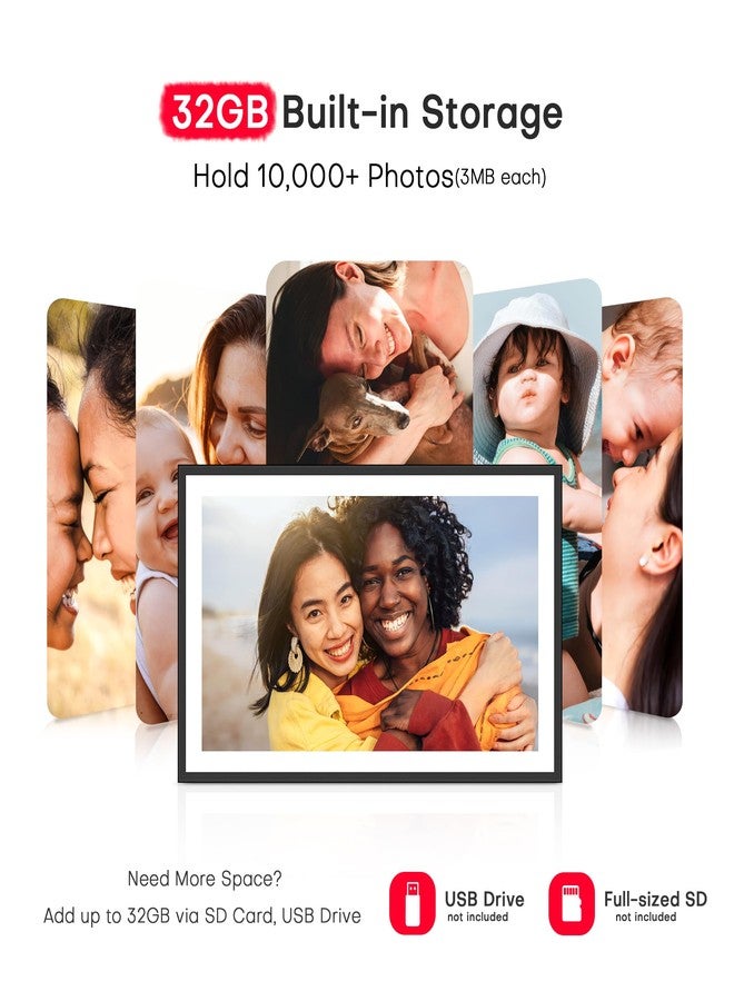 FLYRUIT WiFi Digital Picture Frame, Frameo 15.6 inch Large Digital Photo Frame, 1920*1080 IPS FHD Touchscreen, Instant Share Pictures Video, 32GB Storage, Photo Frame Electronic, Gift for Mom, House Warming - Image 5