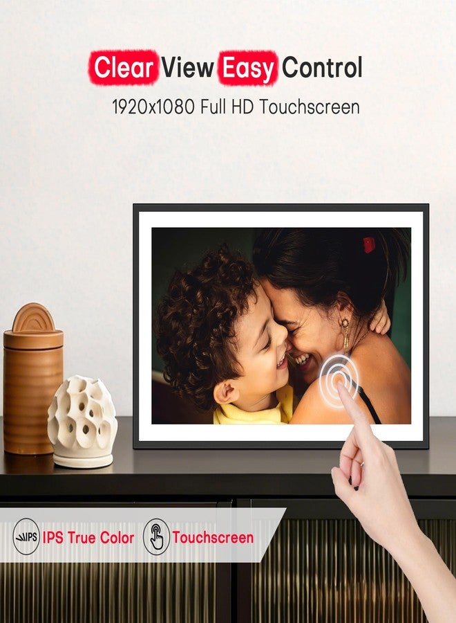 FLYRUIT WiFi Digital Picture Frame, Frameo 15.6 inch Large Digital Photo Frame, 1920*1080 IPS FHD Touchscreen, Instant Share Pictures Video, 32GB Storage, Photo Frame Electronic, Gift for Mom, House Warming - Image 3