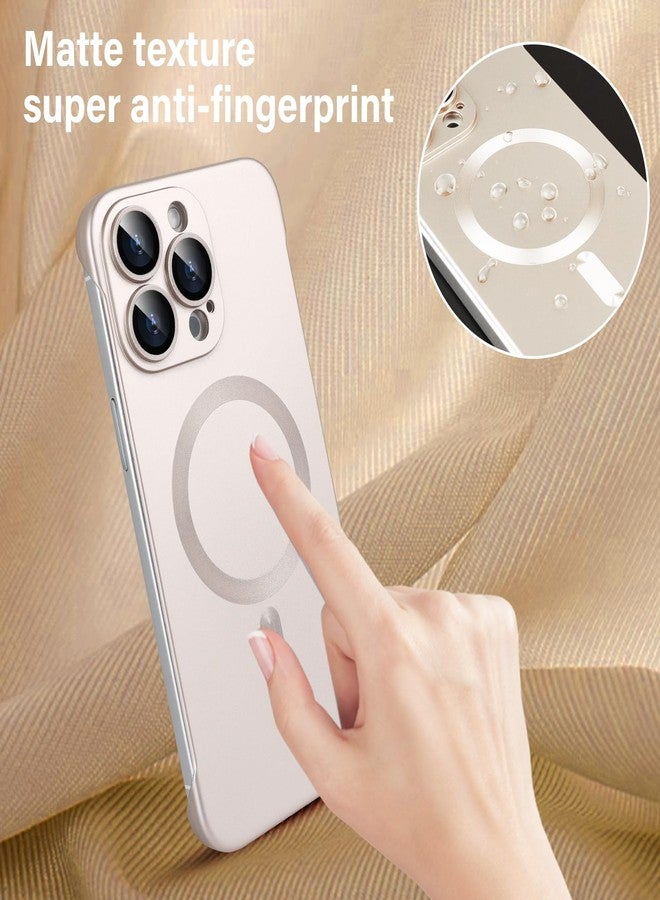 أوميو جراب أوميو المغناطيسي النحيف لهاتف آيفون 16 برو ماكس، متوافق مع ماج سيف، مصنوع من البولي كربونات غير اللامع، تصميم بسيط بدون إطار أو حواف مع واقي لعدسة الكاميرا، مناسب للرجال والنساء، لون تيتانيوم صحراوي - Image 5