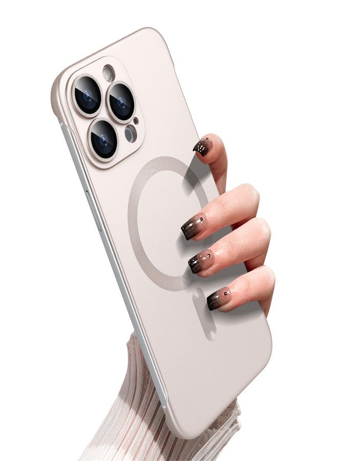 أوميو جراب أوميو المغناطيسي النحيف لهاتف آيفون 16 برو ماكس، متوافق مع ماج سيف، مصنوع من البولي كربونات غير اللامع، تصميم بسيط بدون إطار أو حواف مع واقي لعدسة الكاميرا، مناسب للرجال والنساء، لون تيتانيوم صحراوي - Image 1
