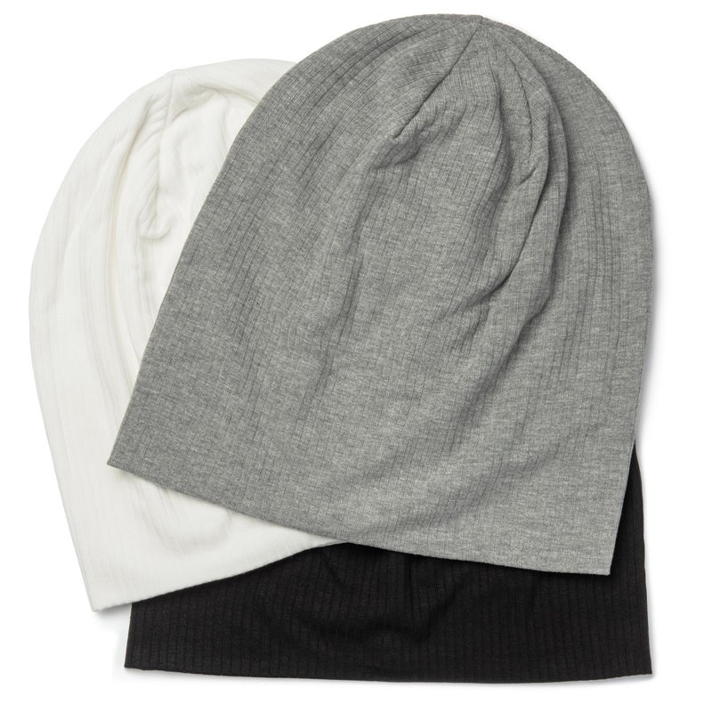 Revony Thin Slouchy Beanie - Soft Breathable Summer Hat for Men & Women Black - Image 3