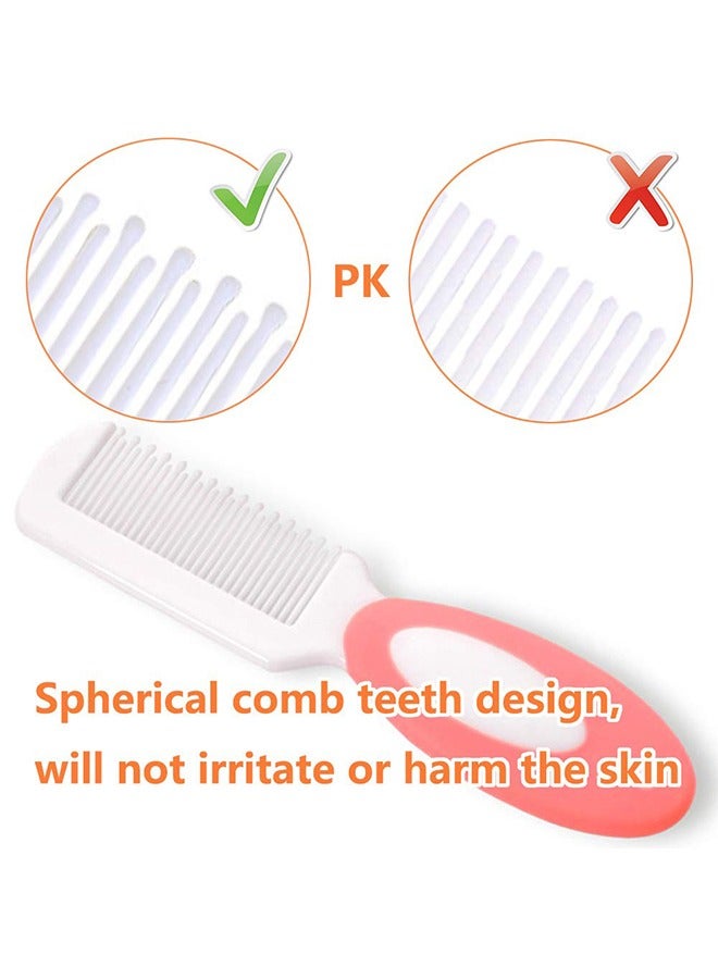 Baby Hair Brush and Comb Set for Newborns & Toddlers | Natural Soft Goat Bristles | Ideal for Cradle Cap | Perfect Baby Registry Gift (Pink)  - Image 2