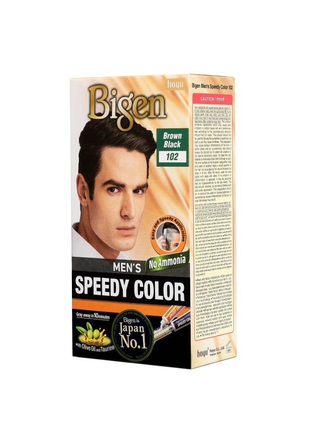 Bigen Men's Speedy Color, Hair Color, 80g - Brown Black 102 (Pack of 1) - Image 2