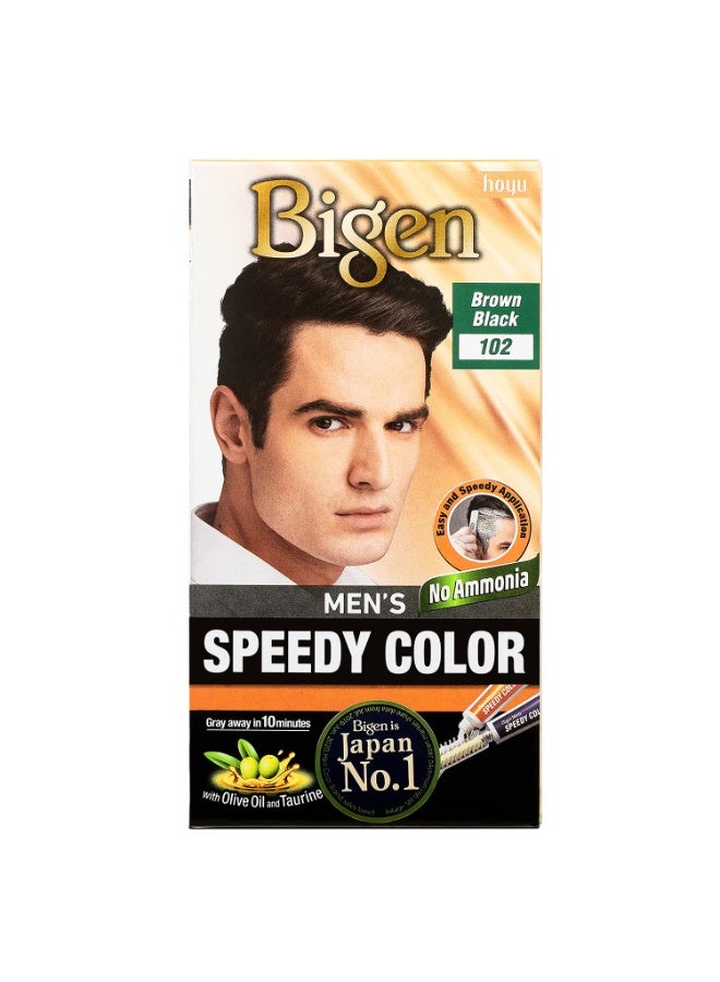 Bigen Men's Speedy Color, Hair Color, 80g - Brown Black 102 (Pack of 1) - Image 1