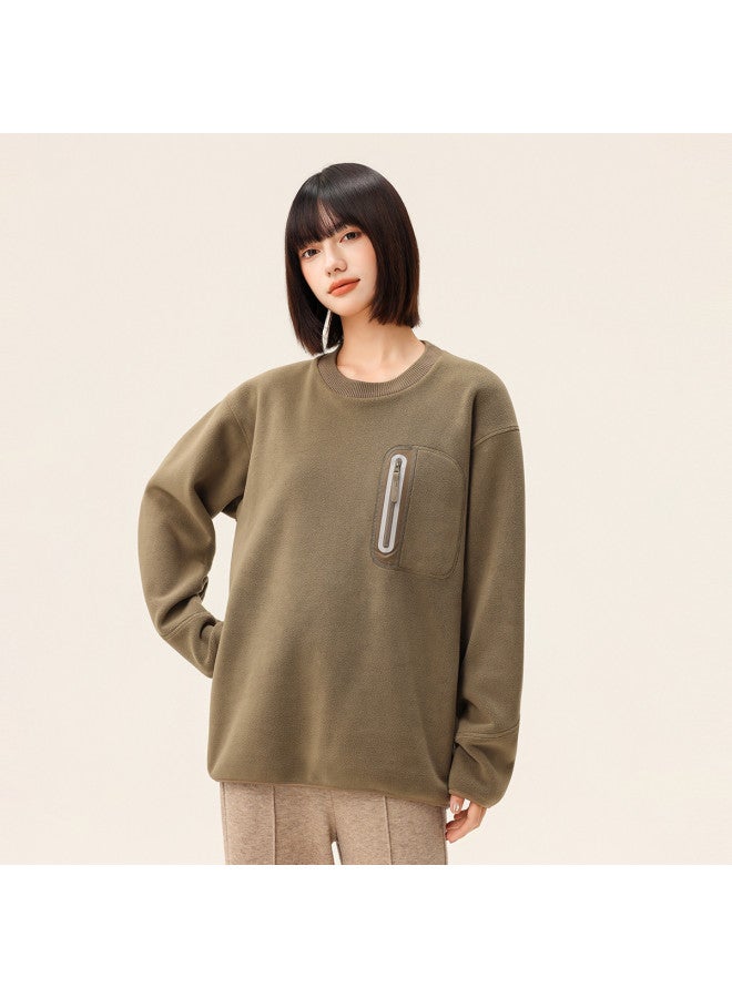 Flying in the snow Mountain-style Outdoor Fleece-lined Taped Sweatshirt Multi-functional Wear Scenarios Outerwear And Layering For Men And Women - Image 4
