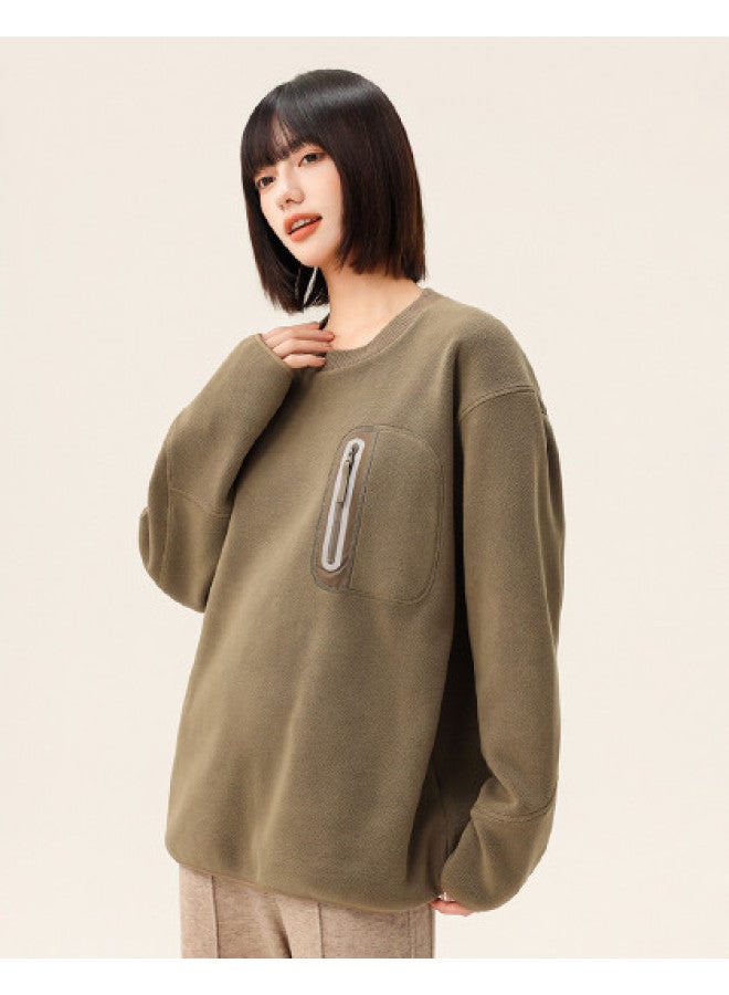 Flying in the snow Mountain-style Outdoor Fleece-lined Taped Sweatshirt Multi-functional Wear Scenarios Outerwear And Layering For Men And Women - Image 1