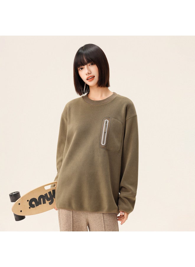 Flying in the snow Mountain-style Outdoor Fleece-lined Taped Sweatshirt Multi-functional Wear Scenarios Outerwear And Layering For Men And Women - Image 3