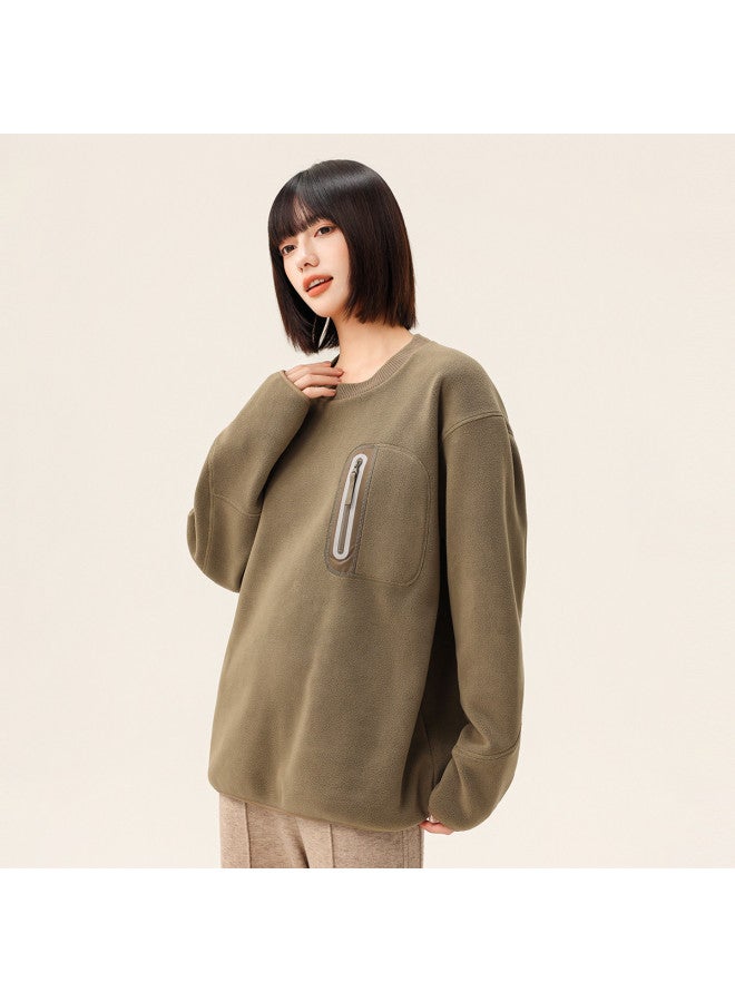 Flying in the snow Mountain-style Outdoor Fleece-lined Taped Sweatshirt Multi-functional Wear Scenarios Outerwear And Layering For Men And Women - Image 2