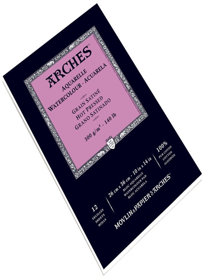لوحة ألوان مائية من Arches 400014958، مضغوطة على الساخن، 10 بوصات × 14 بوصة
