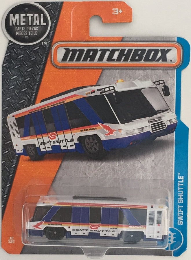 MATCHBOX ماتش بوكس 2017 MBX مغامرة مدينة سويفت شاتل (حافلة) 12/125، أبيض - Image 2