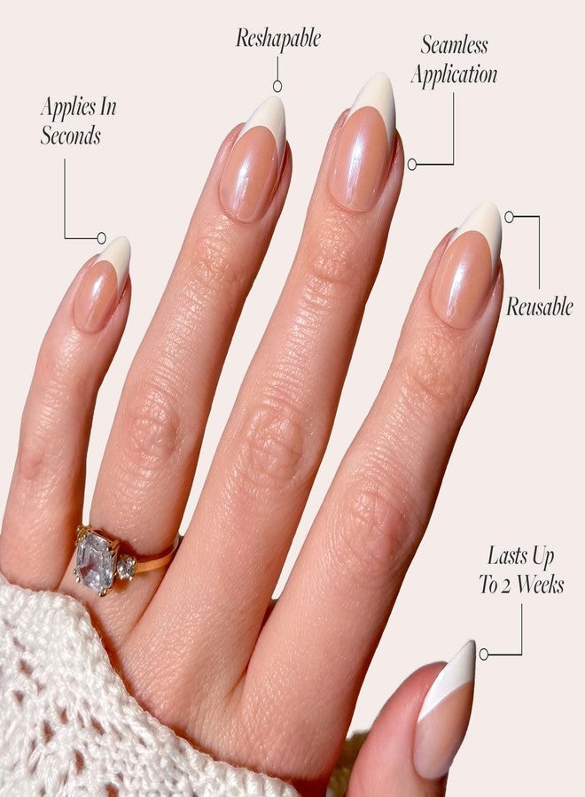 Glamnetic Press On Nails - Mrs. | Short Almond Fake Nails with French Tips and Glossy, Glazed Finish, Salon Quality | 15 Sizes - 30 Nail Kit with Glue - Image 3
