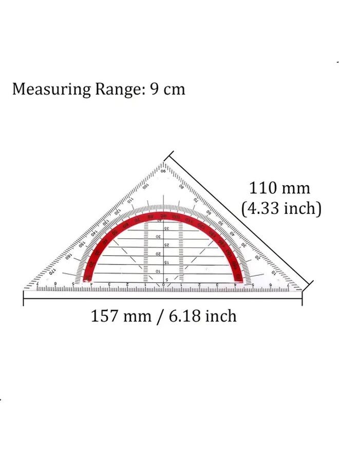 2pcs 90mm Plastic Square Triangle Rulers 45 Degree for Architects Designers Drafting Math Geometry Sewing - Image 3