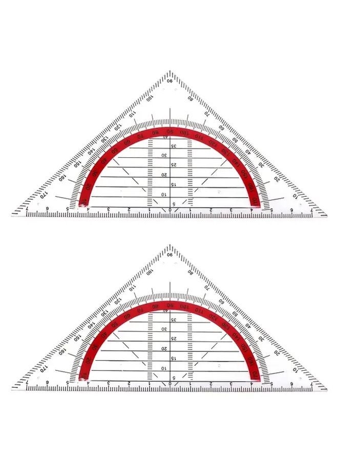2pcs 90mm Plastic Square Triangle Rulers 45 Degree for Architects Designers Drafting Math Geometry Sewing - Image 4