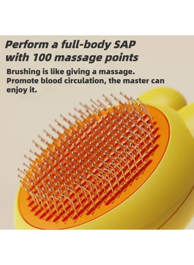 Rabbit-eared pet self-cleaning comb special comb brush for cats/dogs one-key hair removal artifact, cat/dog bathing massage comb to remove floating hair, rabbit comb brush, open knot, cat and dog pet supplies - Image 4