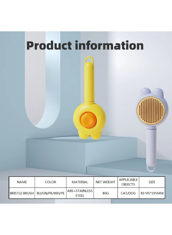 Rabbit-eared pet self-cleaning comb special comb brush for cats/dogs one-key hair removal artifact, cat/dog bathing massage comb to remove floating hair, rabbit comb brush, open knot, cat and dog pet supplies - Image 2