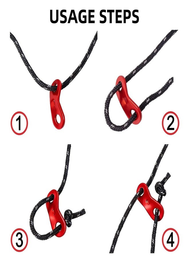 Bullplus 4 Pack 4mm Outdoor Guy Lines Tent Cords Lightweight Camping Rope with Hooks and Aluminum Guylines Adjuster Tensioner Pouch for Camping, Hiking, Climbing, Canopy Shelter etc - Image 3