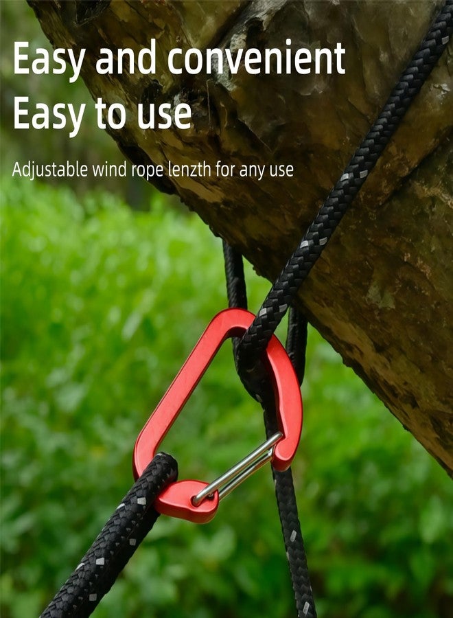 Bullplus 4 Pack 4mm Outdoor Guy Lines Tent Cords Lightweight Camping Rope with Hooks and Aluminum Guylines Adjuster Tensioner Pouch for Camping, Hiking, Climbing, Canopy Shelter etc - Image 4