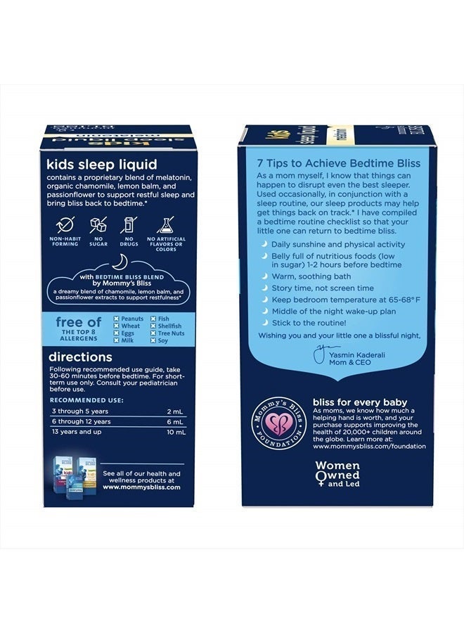 Mommy's Bliss Kids Sleep Liquid with Melatonin & Calming Herbs | Supports The Natural Sleep Process for Children 3 Years & Up | Grape Flavor | Sugar Free| 4 Fl Oz (60 Servings), pack of 1 - Image 3