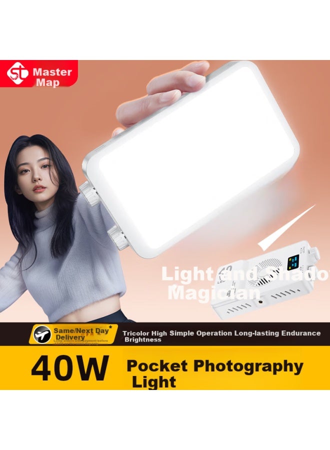 samtogo Shuotu [40W Ultra-Bright] Fill Light, Portable Camera Light For Mirrorless And Dslr, Mini Pocket Light, Handheld Led Light For Mobile Phones, Compact Light For Photography, Video Shooting, And Lighting - Image 1