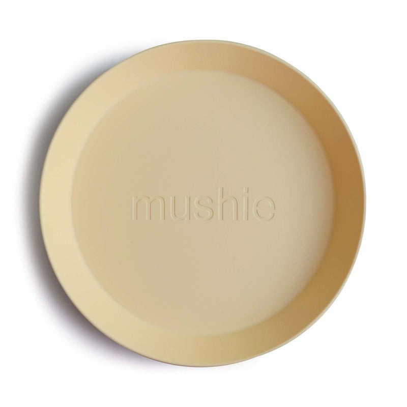 mushie Round Dinnerware Plates for Kids | Made in Denmark, Set of 2 (Daffodil) - Image 2