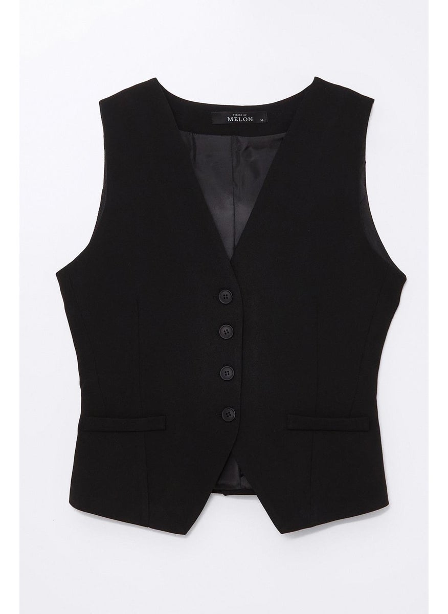 Black V-Neck Dart Detailed Lined Vest - pzsku/Z19CDE3907F8006855FFAZ/45/_/1731413526/127a97f6-50b5-46d0-94f1-e4a9eb276a0e