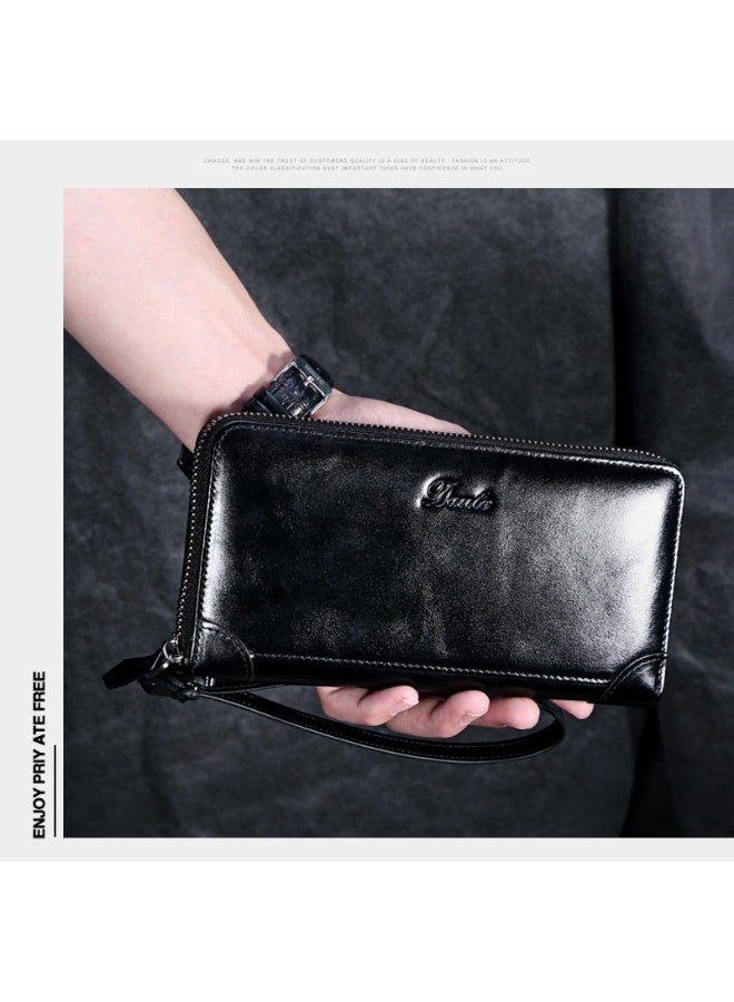 دانتي حقيبة يد جلدية للرجال - محفظة طويلة مع حماية RFID من السرقة - Image 3