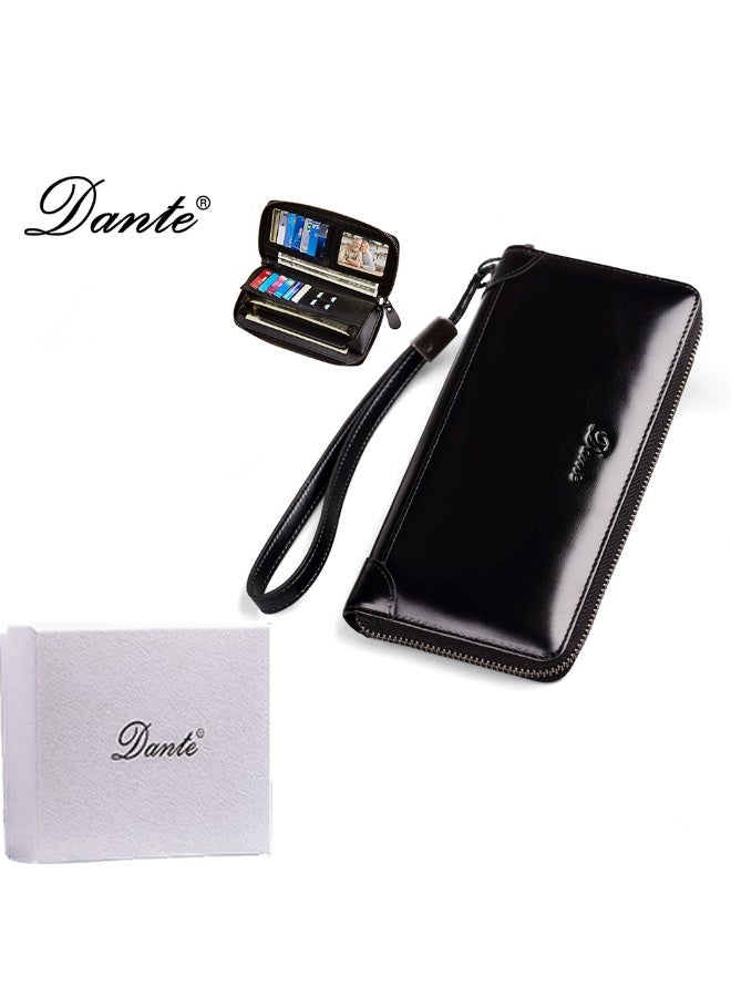 دانتي حقيبة يد جلدية للرجال - محفظة طويلة مع حماية RFID من السرقة - Image 5