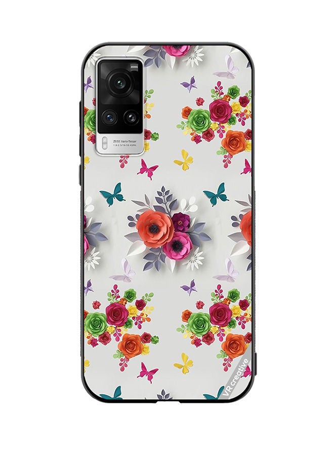 VR CREATIVE Protective Case Cover For Vivo X60 Pro Flower Design Multicolour - Image 1