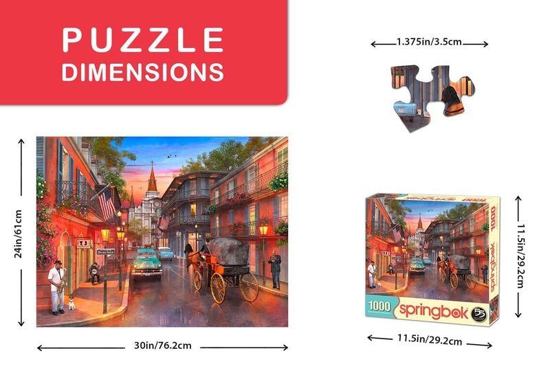 Springbok's 1000 Piece Jigsaw Puzzle Bourbon Street - Made in USA - Image 3