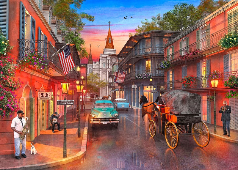 Springbok's 1000 Piece Jigsaw Puzzle Bourbon Street - Made in USA - Image 1