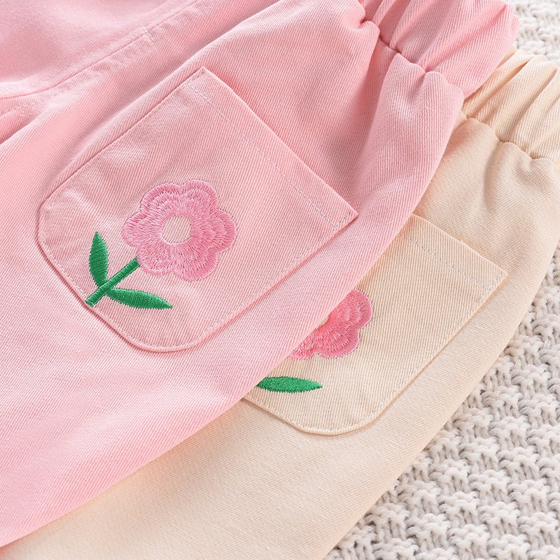 Girl'S Pants Spring 2023 Summer Western Style Loose Baby'S Carrot Pants Girl'S Casual Straight 9-Point Pants - Image 4