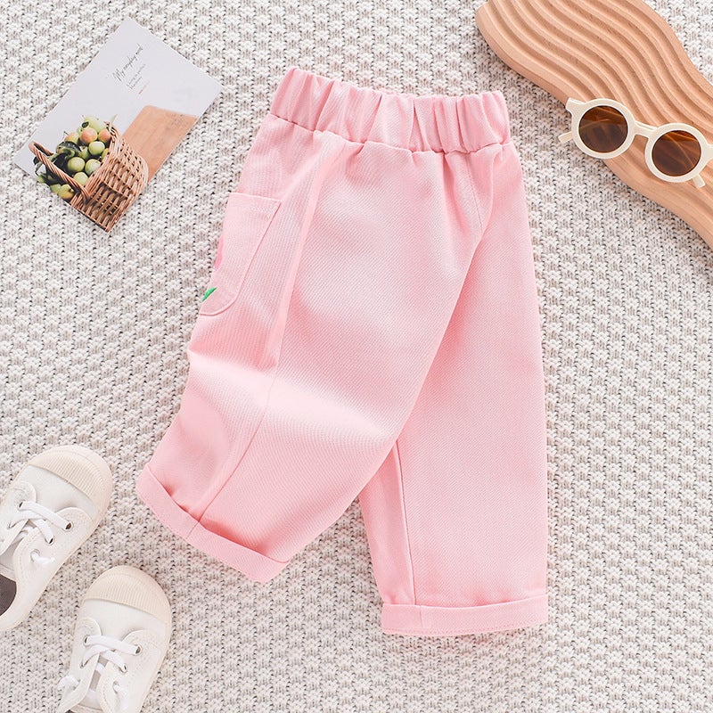 Girl'S Pants Spring 2023 Summer Western Style Loose Baby'S Carrot Pants Girl'S Casual Straight 9-Point Pants - Image 1