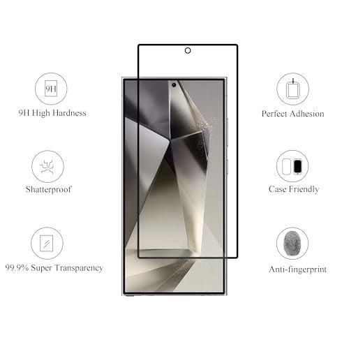 Ailun Glass Screen Protector for Galaxy S24 Ultra [6.8 Inch] 3Pack + 3Pack Camera Lens Tempered Glass Fingerprint Unlock 0.25mm Ultra Clear Anti-Scratch Case Friendly [Not For S24/S24 Plus] - Image 2