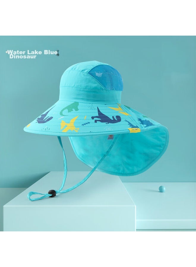 Lemonkid Children's Sun Protection Hat, Girls' Sun Visor Cap, Baby Fisherman Hat, Infant And Boys' Sun Hat, Lake Blue Dinosaur, Size 54 - Image 2