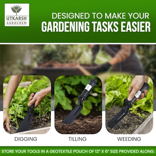 Utkarsh 1, 2 & 3 Inch Khurpis for Gardening Accessories | Rust-Free Khurpi Spade for Home Garden | Essential Plant Tools Combo for Soil Tilling, Digging | Terrace Indoor Outdoor Tool Kit - 3 PCs - Image 5