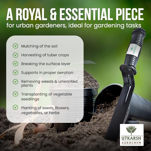 Utkarsh 1, 2 & 3 Inch Khurpis for Gardening Accessories | Rust-Free Khurpi Spade for Home Garden | Essential Plant Tools Combo for Soil Tilling, Digging | Terrace Indoor Outdoor Tool Kit - 3 PCs - Image 4