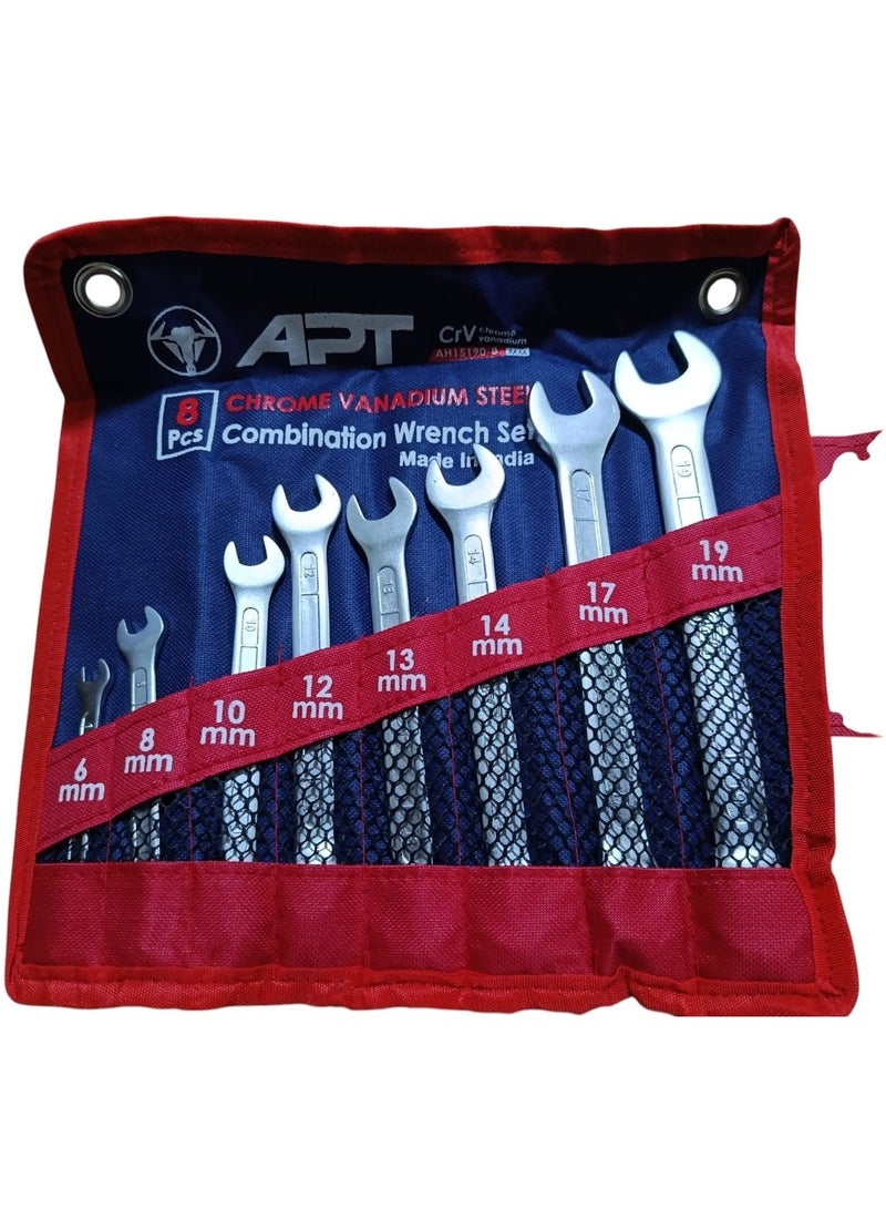 Apt 8-Piece Serrated Combination Wrench Set - Image 1