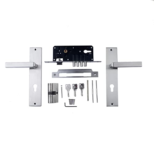 Crust Bego Premium 10" Cy Plate Mortise Door Lock Handle Set/Mortise Lock with Brass Lock Body and Both Side Key 60mm Brass Cylinder Set with 3 Brass Computer Keys - Image 4