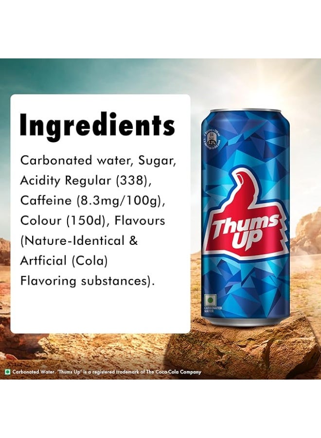 Thums Up Soft Drink Can 330ml Pack of 12  Regular Carbonated Beverage - Image 3