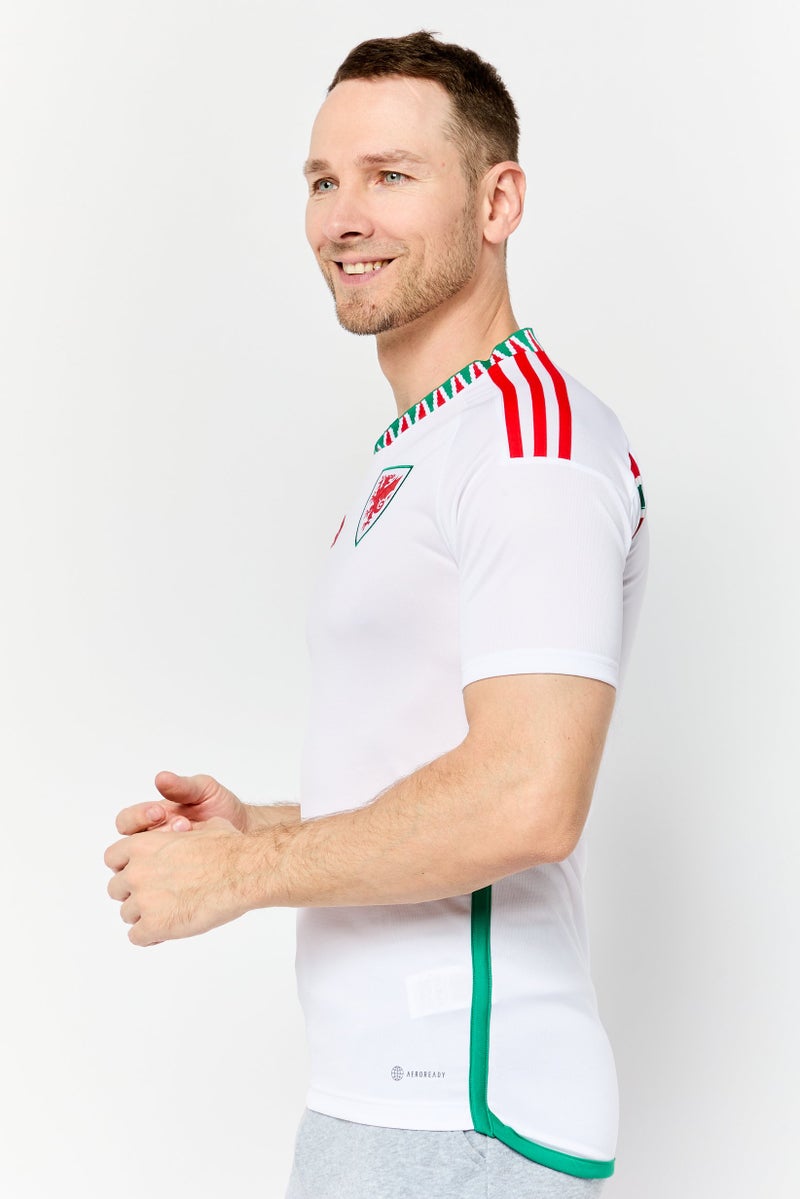 Adidas Men Slim Fit Short Sleeve Football Jersey, White - Image 3