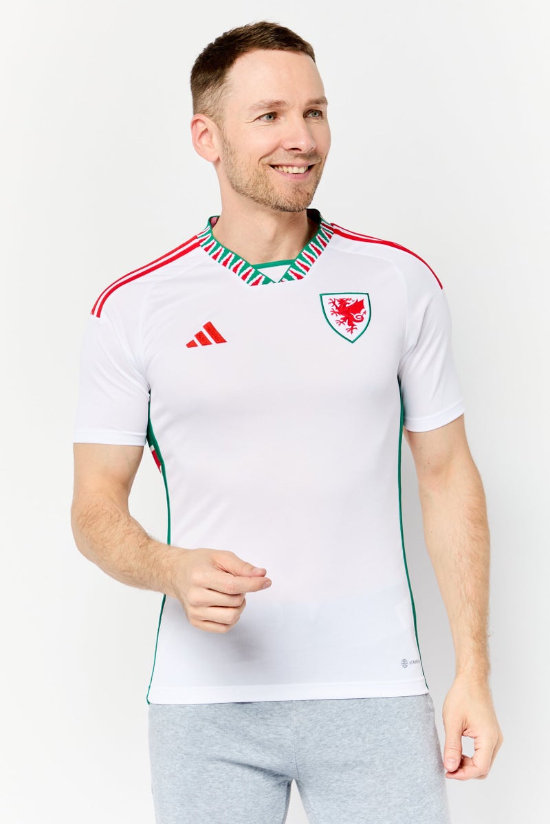 Adidas Men Slim Fit Short Sleeve Football Jersey, White - Image 1