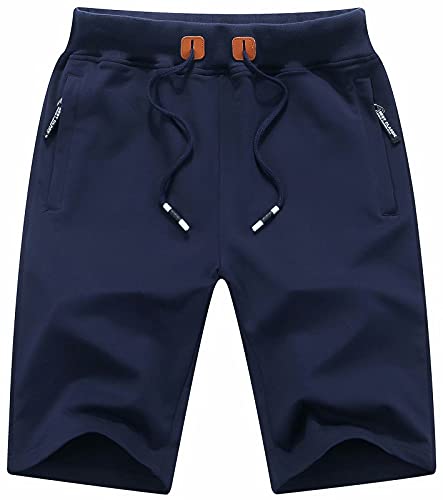 Tyhengta Mens Outdoor Sports Shorts Quick Dry Gym Running Shorts with Zipper Pockets Navy 40 - Image 1